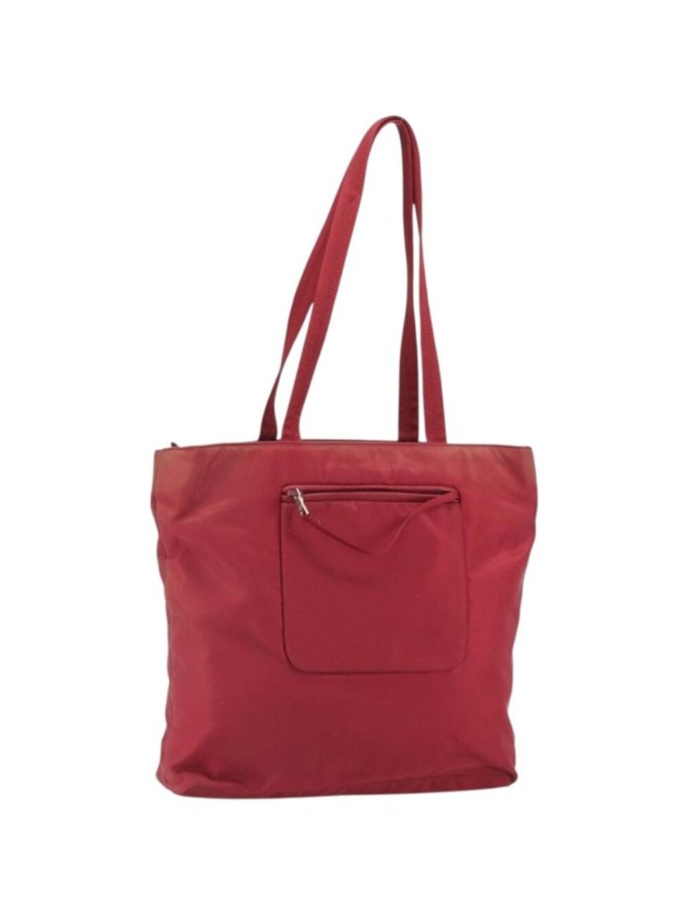 PRADA Tote Bag Nylon Silver Red